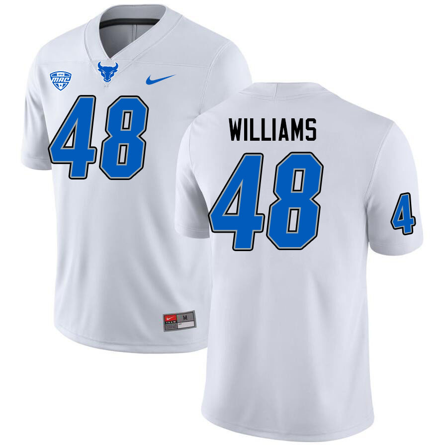 Buffalo Bulls #48 Thomas Williams College Football Jerseys Stitched-White